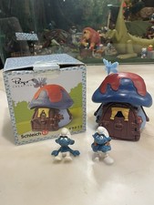 PUFFO SMURFS SMURF CASA DEI PUFFI COMPLETA CON FARFALLA PIÙ SCATOLA  + DUE PUFFI
