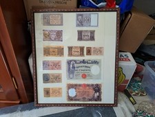 Quadro Ristampe Banconote Regno Italia 42,5*37 Cm