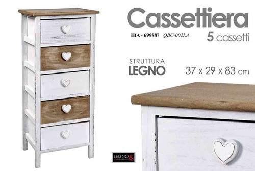 Cassettiera cuore cassetti - cassettiera,