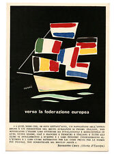 MOVIMENTO FEDERALISTA EUROPEO  B. CROCE POLITICA LIBERALE BANDIERA FLAG CARMI