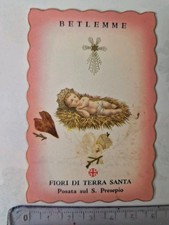 Santino Holy Card Fustellato Betlemme Fiori di Terra Santa Gesù Bambino AR PG136