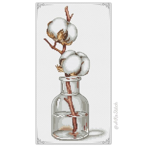 Kit punto croce fiori cotone