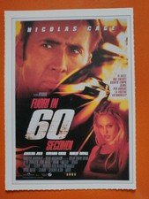 FUORI IN 60 SECONDI - 2000 MINI LOCANDINA CIAK DA COLLEZIONE FILM CINEMA