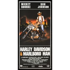 locandina HARLEY DAVIDSON & MARLBORO mickey rourke don johnson moto B195