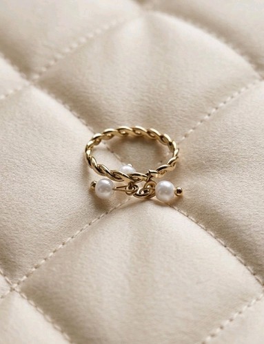 Anello perle catena - perle, a