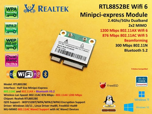 Wifi mpcie minipci express - 6,