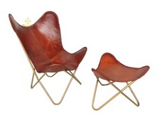 Sedia A Farfalla In Vera Pelle