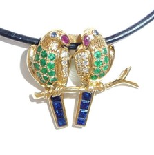 Ciondolo pappagalli oro giallo