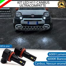 KIT FULL LED H11 FENDINEBBIA FIAT PANDA MK3 CROSS 6000K BIANCO 6000 LUMEN CANBUS