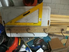 Vecchio antico attaccapanni appendiabiti da parete vintage d'epoca artigianale 3