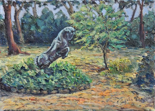 Ariete nel bosco dipinto - ariete,