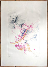 Incisione all'acquaforte a colori numerata e firmata a mano Achille Funi