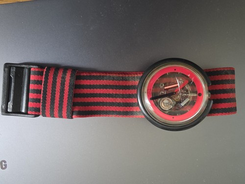 Pop swatch red zebra 1989 - swatch,