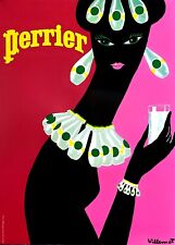 1995 * Poster Originale "Perrier - BERNARD VILLEMOT, Bicchiere Acqua, Water" (A)
