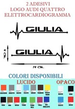 2 adesivi ALFA ROMEO GIULIA elettrocardiogramma prespaziato auto casco decal