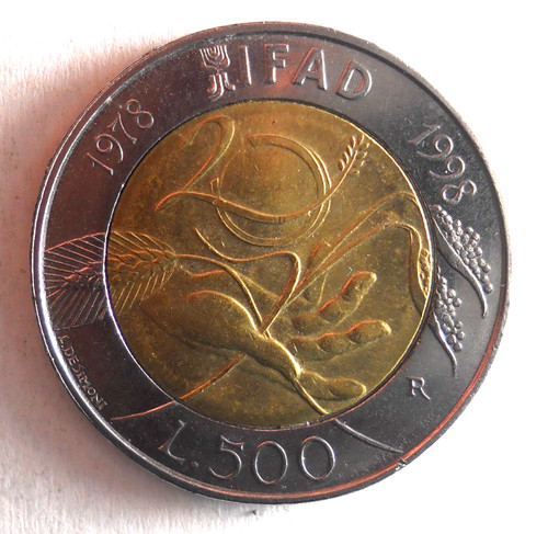 1998 italia 500 lire - lire, moneta