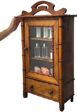 ANTICO MOBILE BAGNO FRANCESE FINTO BAMBÙ MOTIVO 'JAPONISME' INFLUENZA XIX sec.