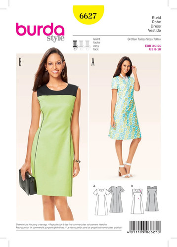 Burda b6627 abito donna - abito,