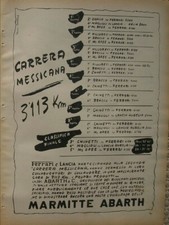 MARMITTE ABARTH FERRARI LANCIA CARRERA MEXICO COLLETTORE ZAGATO 1952 PUBBLICITA 