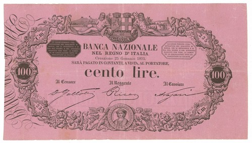 100 lire banca nazionale - lire,