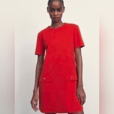 Zara Elegante Abito Chef Rosso