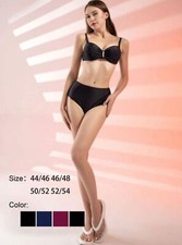 Costume bikini coppe grandi decorato strass e slip vita alta colore a scelta