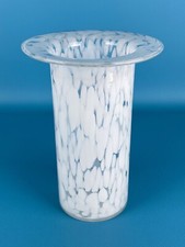 Vaso Vetro Murano Maculato Sommerso Bianco Modernariato Design 1980