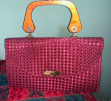 VINTAGE WOODEN HANDLE BAG