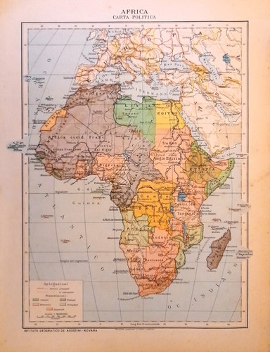 Carta geografica antica africa - carta,