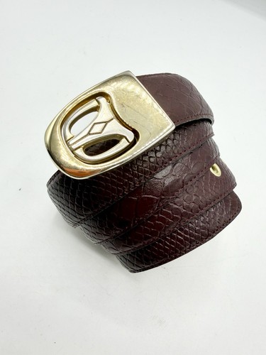 Cintura vintage pelle fibbia - cintura, a
