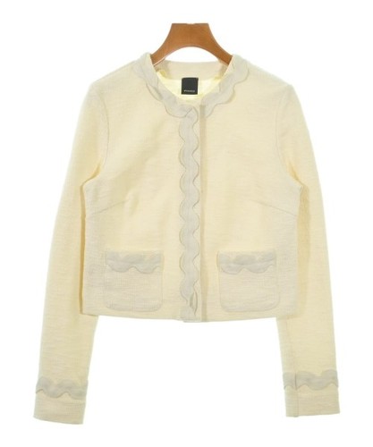 Pinko collarless jackets ivory - pinko,