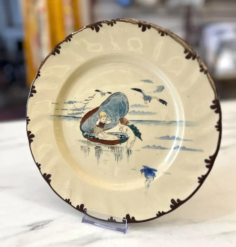 Antico piatto francese creil - piatto,