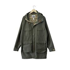 Giacca Parka Vintage Woolrich Medium Verde Oliva con Cappuccio Zip Snap USA Uomo LEGGI