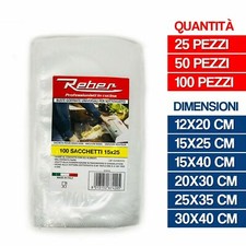 REBER BUSTE SACCHETTI SOTTOVUOTO SOTTO VUOTO ALIMENTI MADE ITALY 24313V