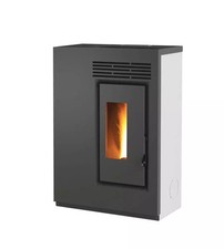 STUFA A PELLET SLIM VENTILATA CARIS "FIORE" BIANCO 5,0 KW - STAFFA A MURO INC...