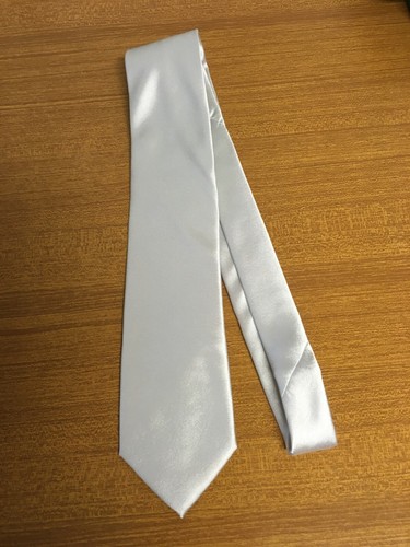Cravatta tie grigio - perla, in