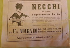 Pubblicità macchina da cucire Necchi Supernova Julia,  1963, da rivista