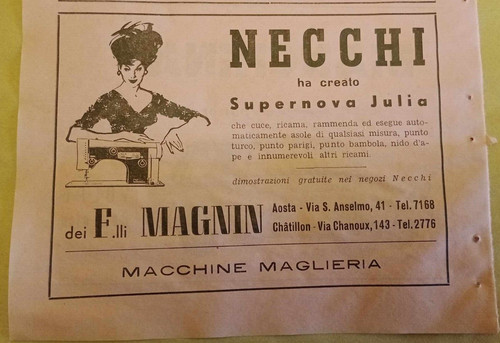 Pubblicità macchina cucire - da,