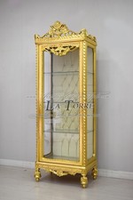 Vetrina cristalliera foglia oro Luigi XV Barocco ecopelle champagne swarovski AL