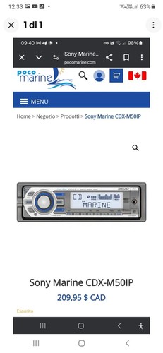 Sony cdx m50 marine - cdx-m50, am/fm