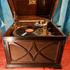 GRAMMOFONO Giradischi ORIGINALE a manovella anni 20 "LA VOCE DEL PADRONE"