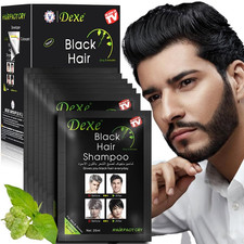 10 Flaconi Di Shampoo Colorante Nero Istantaneo, Shampoo Colorante Nero per Barb