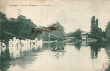 da482 cartolina bologna citta'   giardino margherita il laghetto