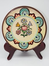 Kuntner antico piatto ceramica con fiori. Diametro 21 cm.