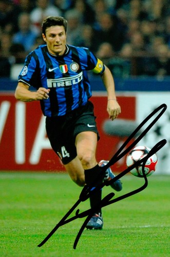 Javier zanetti hand signed 6x4 - hand,