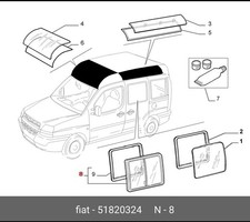 VETRO SCORREVOLE FINESTRINO LATERALE SX FIAT DOBLO 00-09 51820324 ORIGINALE