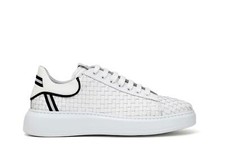 Sneakers Cafè Noir PV1200 pelle intrecciata bianca SCONTO DA LISTINO