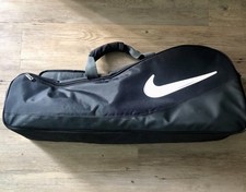 Nike Vintage Y2K Borsa Racchetta Tennis Doppia Zip Nylon Nero e Bianco Swoosh  