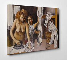 🇮🇹 Quadro Guttuso La Stiratrice Stampa su Tela Cotone Vernice Pennellate 🎨