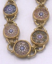 (5101)Collana Franchini vetro murrine XIX secolo oro Murano Venezia